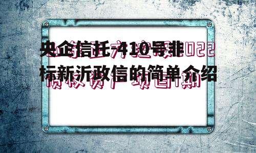 央企信托-410号非标新沂政信的简单介绍