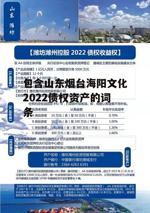 包含山东烟台海阳文化2022债权资产的词条