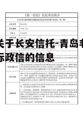 关于长安信托-青岛非标政信的信息