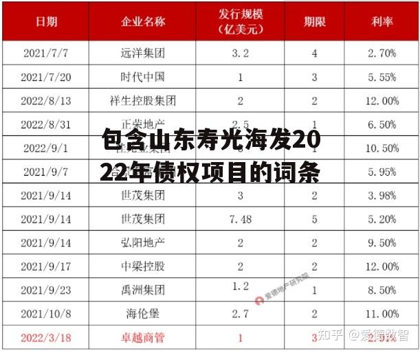 包含山东寿光海发2022年债权项目的词条