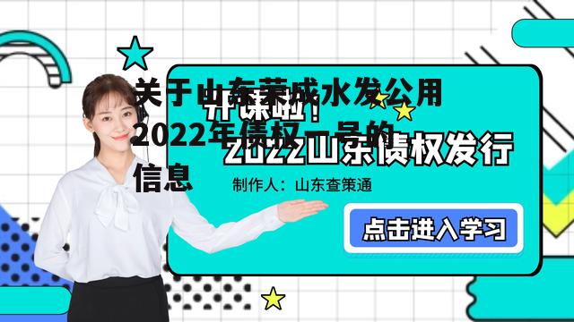 关于山东荣成水发公用2022年债权一号的信息