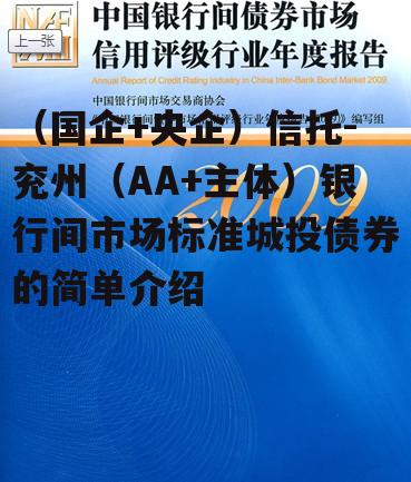 （国企+央企）信托-兖州（AA+主体）银行间市场标准城投债券的简单介绍