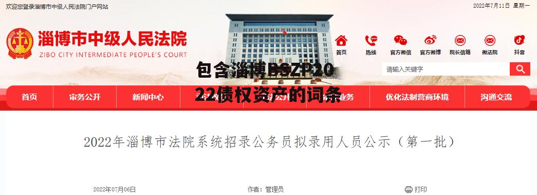 包含淄博BSZP2022债权资产的词条