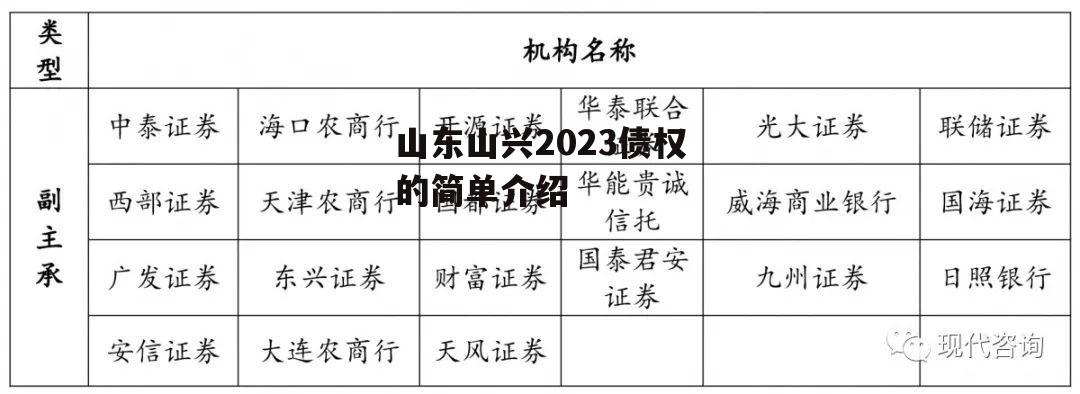 山东山兴2023债权的简单介绍