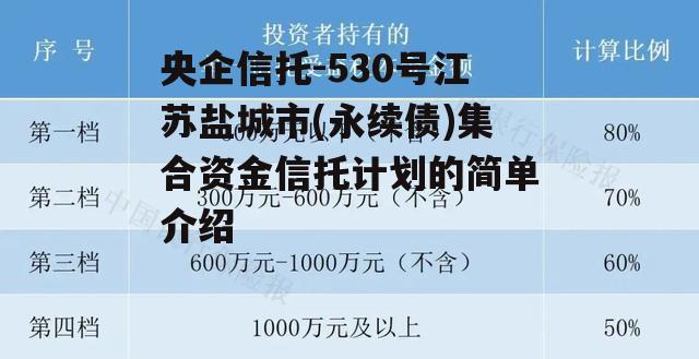 央企信托-530号江苏盐城市(永续债)集合资金信托计划的简单介绍