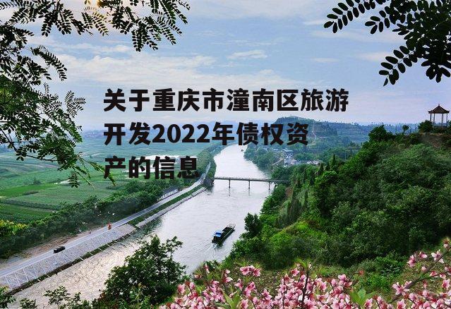 关于重庆市潼南区旅游开发2022年债权资产的信息