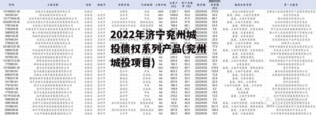 2022年济宁兖州城投债权系列产品(兖州城投项目)