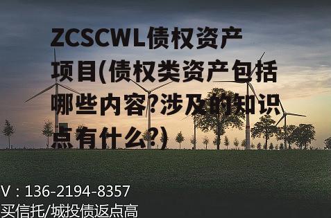 ZCSCWL债权资产项目(债权类资产包括哪些内容?涉及的知识点有什么?)