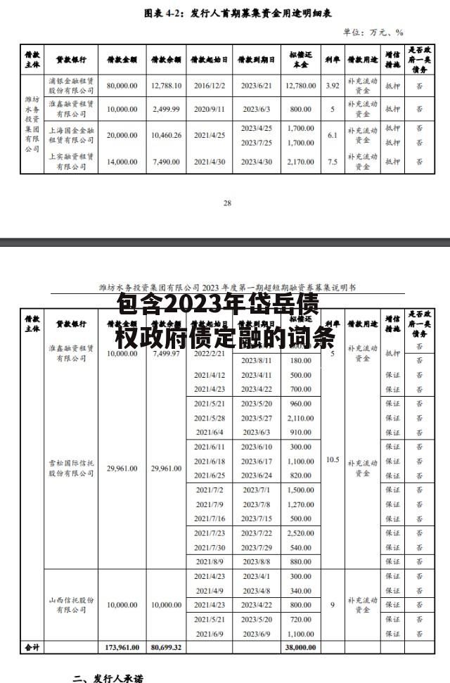 包含2023年岱岳债权政府债定融的词条