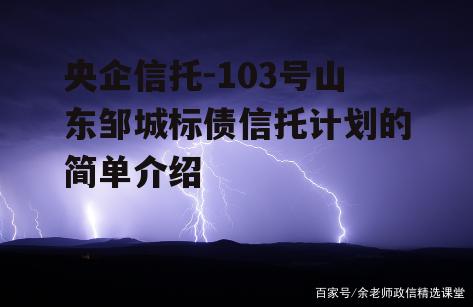 央企信托-103号山东邹城标债信托计划的简单介绍