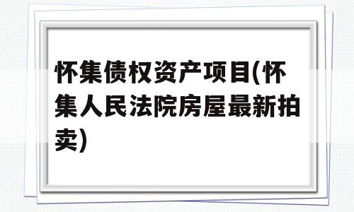 怀集债权资产项目(怀集人民法院房屋最新拍卖)