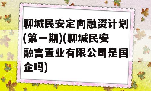 聊城民安定向融资计划(第一期)(聊城民安融富置业有限公司是国企吗)