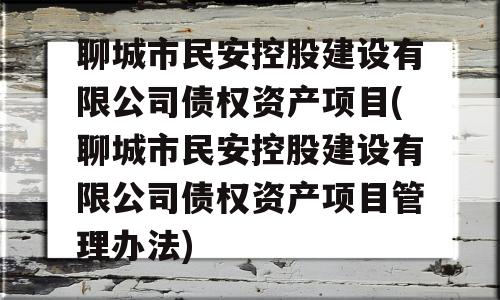 聊城市民安控股建设有限公司债权资产项目(聊城市民安控股建设有限公司债权资产项目管理办法)