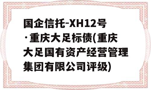 国企信托-XH12号·重庆大足标债(重庆大足国有资产经营管理集团有限公司评级)