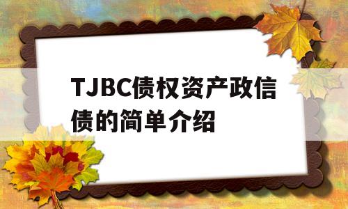 TJBC债权资产政信债的简单介绍