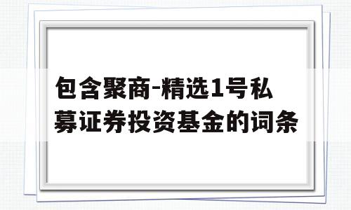 包含聚商-精选1号私募证券投资基金的词条