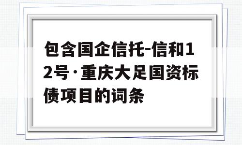 包含国企信托-信和12号·重庆大足国资标债项目的词条