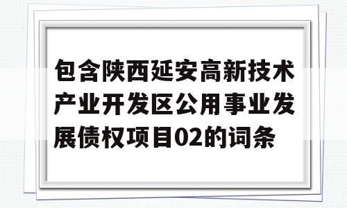 包含陕西延安高新技术产业开发区公用事业发展债权项目02的词条