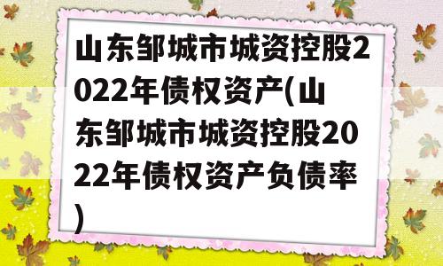 山东邹城市城资控股2022年债权资产(山东邹城市城资控股2022年债权资产负债率)