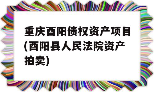 重庆酉阳债权资产项目(酉阳县人民法院资产拍卖)