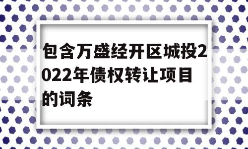 包含万盛经开区城投2022年债权转让项目的词条