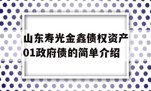 山东寿光金鑫债权资产01政府债的简单介绍