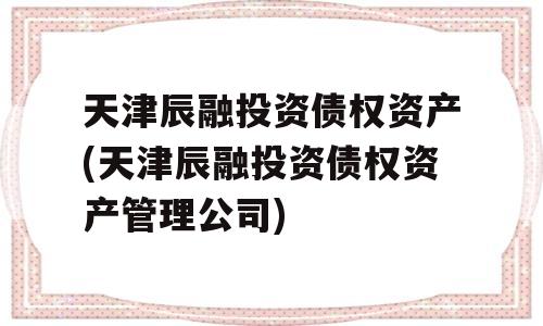 天津辰融投资债权资产(天津辰融投资债权资产管理公司)