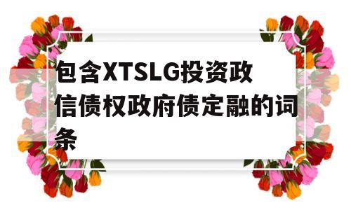 包含XTSLG投资政信债权政府债定融的词条