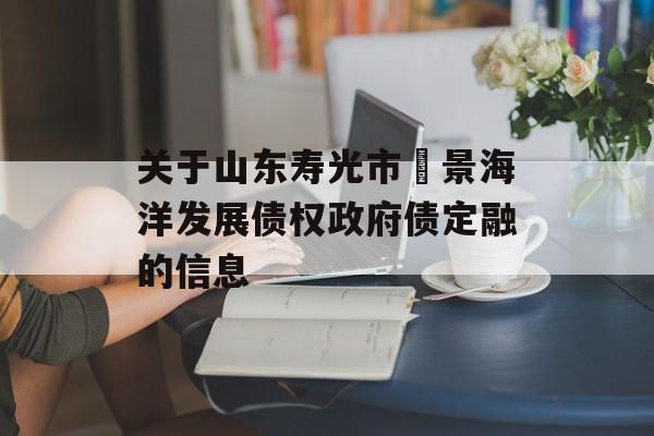 关于山东寿光市昇景海洋发展债权政府债定融的信息