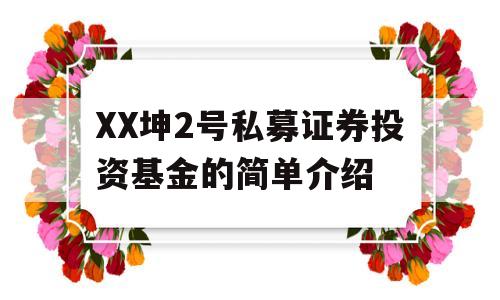 XX坤2号私募证券投资基金的简单介绍