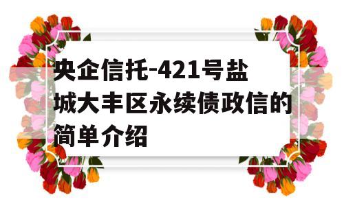 央企信托-421号盐城大丰区永续债政信的简单介绍