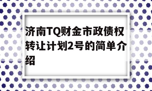 济南TQ财金市政债权转让计划2号的简单介绍