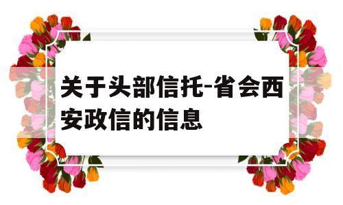 关于头部信托-省会西安政信的信息