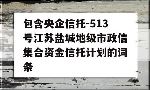 包含央企信托-513号江苏盐城地级市政信集合资金信托计划的词条