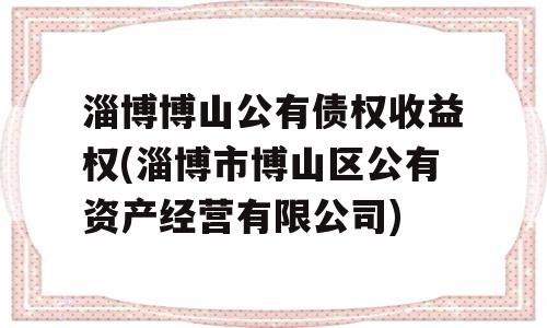 淄博博山公有债权收益权(淄博市博山区公有资产经营有限公司)