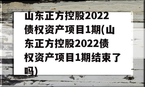 山东正方控股2022债权资产项目1期(山东正方控股2022债权资产项目1期结束了吗)