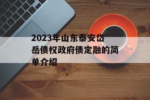 2023年山东泰安岱岳债权政府债定融的简单介绍