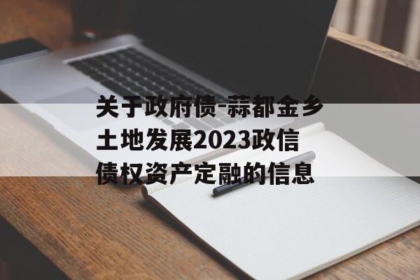 关于政府债-蒜都金乡土地发展2023政信债权资产定融的信息