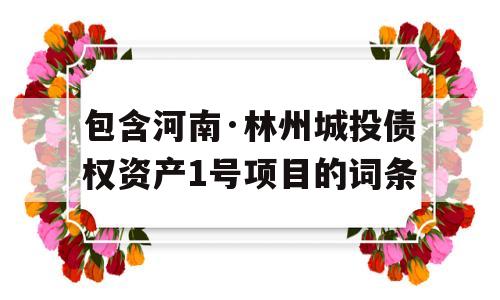 包含河南·林州城投债权资产1号项目的词条