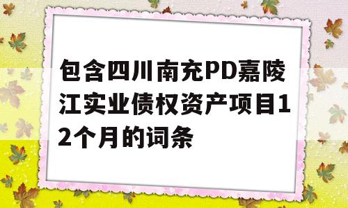 包含四川南充PD嘉陵江实业债权资产项目12个月的词条