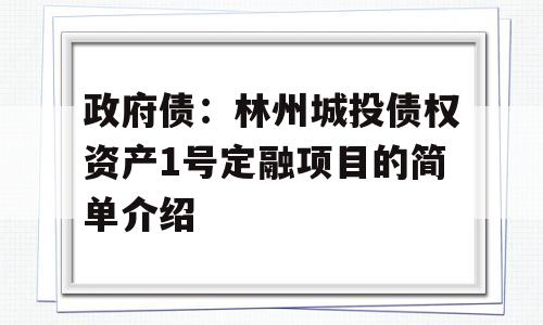 政府债：林州城投债权资产1号定融项目的简单介绍