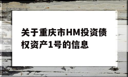 关于重庆市HM投资债权资产1号的信息