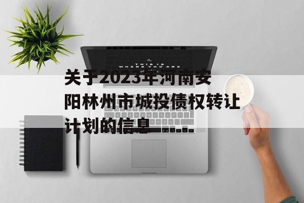 关于2023年河南安阳林州市城投债权转让计划的信息