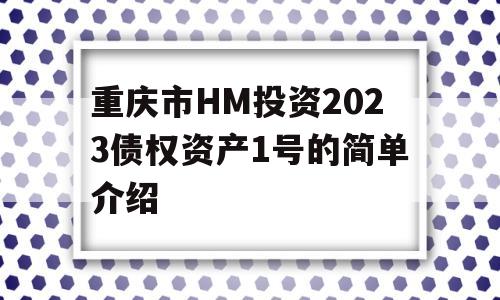 重庆市HM投资2023债权资产1号的简单介绍