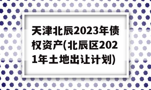 天津北辰2023年债权资产(北辰区2021年土地出让计划)