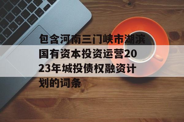 包含河南三门峡市湖滨国有资本投资运营2023年城投债权融资计划的词条