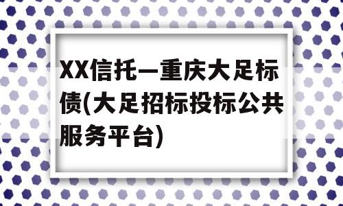 XX信托—重庆大足标债(大足招标投标公共服务平台)