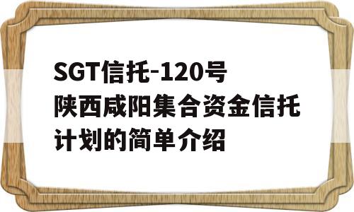 SGT信托-120号陕西咸阳集合资金信托计划的简单介绍