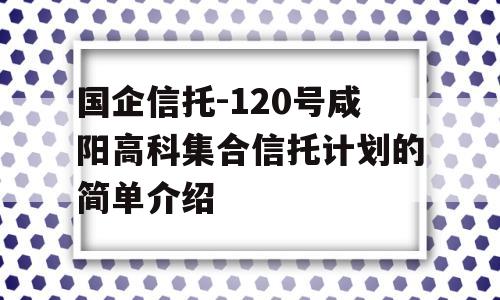 国企信托-120号咸阳高科集合信托计划的简单介绍