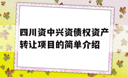 四川资中兴资债权资产转让项目的简单介绍